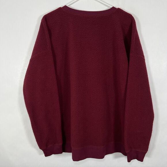 Michael Kors Fleece Sweater Womens Size XL Red Round Neck Oversized Tunic NWT - Picture 11 of 13